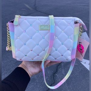 Betsey Johnson Rainbow Pastel Crossbody Purse